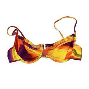 NWOT Heavy Manners Ruffled Up Underwire Bikini Top Women's X-Small XS